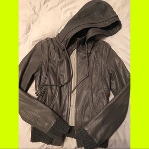 Mike & Chris convertible leather jacket xs